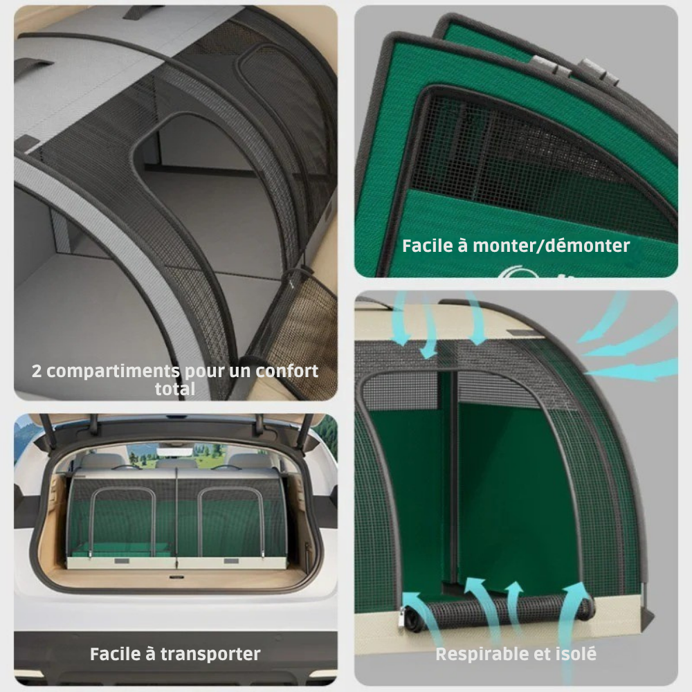 Maison Double Pliable avec Bac à Litière intégré