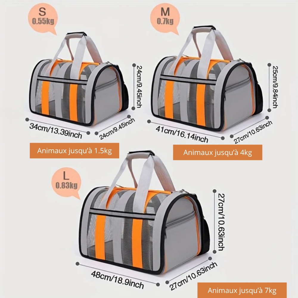 Sac de Transport Pliable et Respirant pour Petits Chiens et Chats