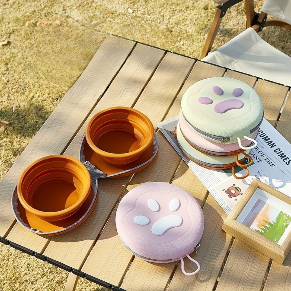 Gamelle double pliable en silicone pour voyage