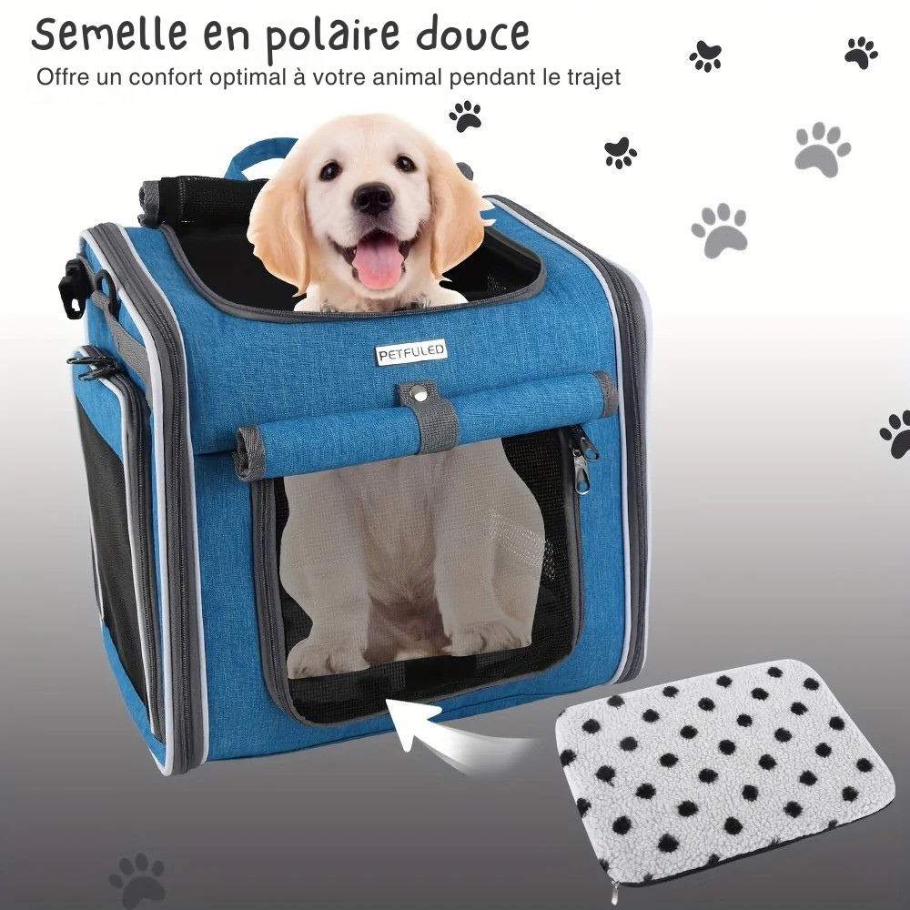 Panier vélo et sac à dos pliable pour Chien ou Chat