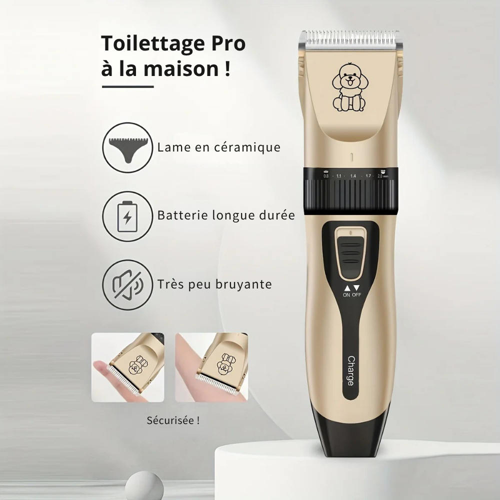 Tondeuse Électrique pour Poils d’Animaux Rechargeable USB