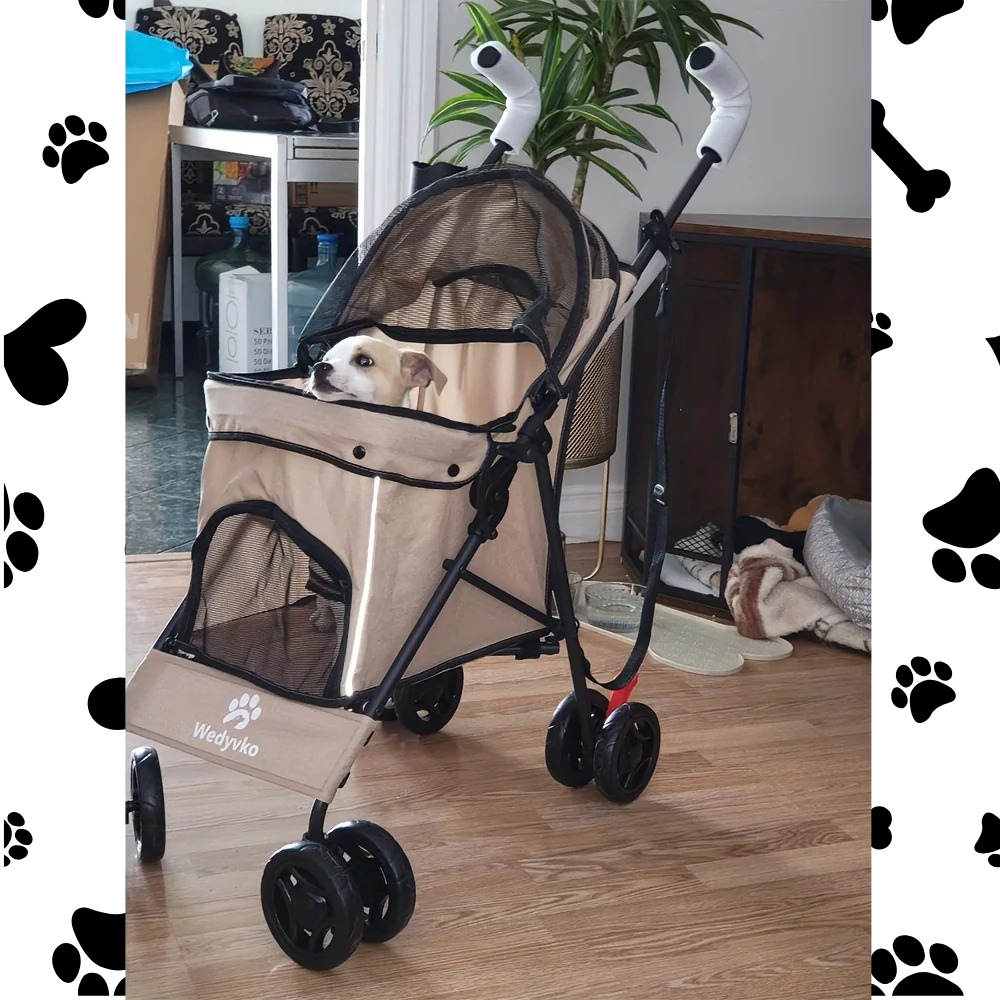 Poussette Pliable pour Chats et Petits Chiens