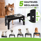 Gamelle double surélevée ajustable avec bol anti-glouton pour Chien