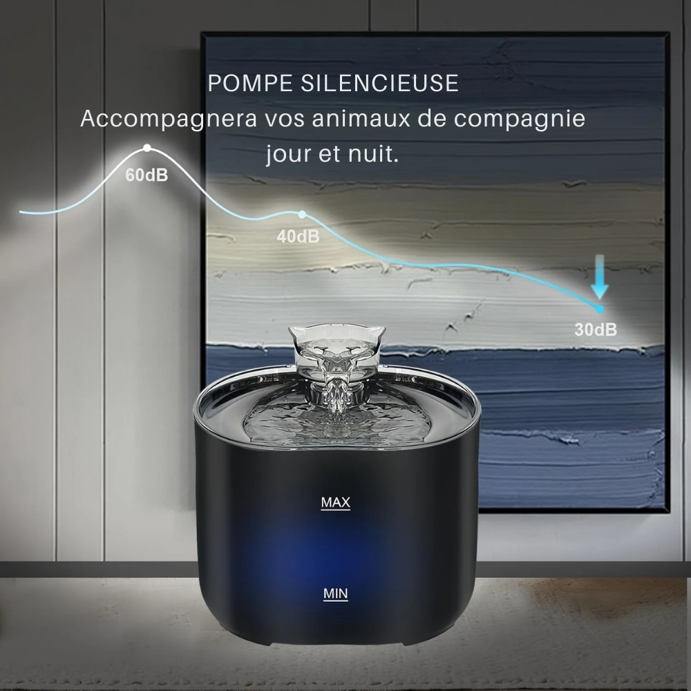 Fontaine à eau 2.2L USB pour chat & petit chien