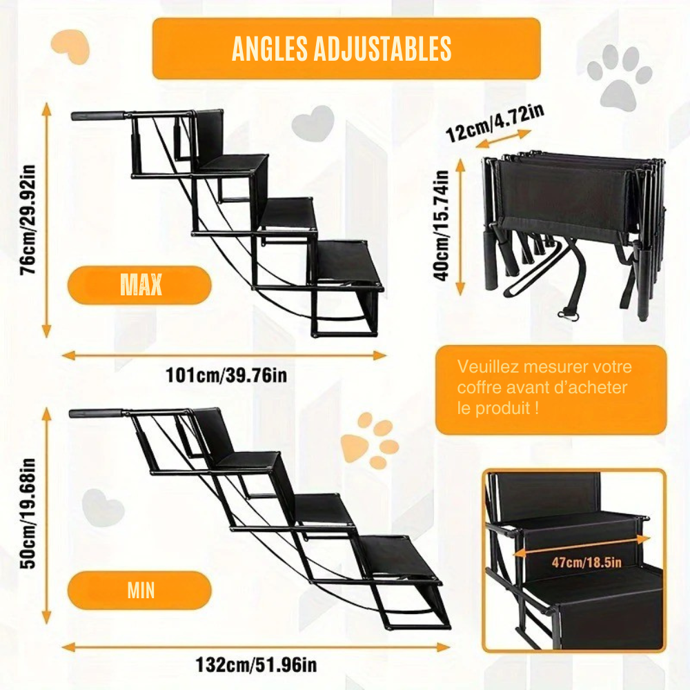 Rampe Pliable à 4 Marches pour Chien
