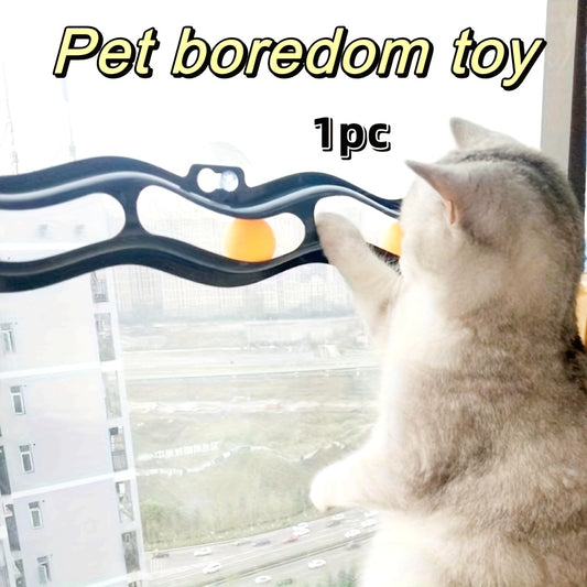 Jouet de Fenêtre Ondulé avec Balles pour Chat