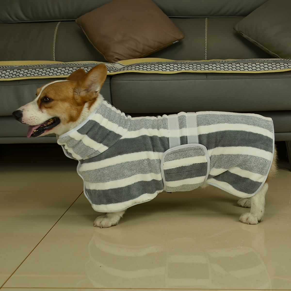 Peignoir Absorbant Rayé pour Chien