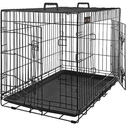 Cage Métallique Double Porte avec Séparation Amovible pour Chien