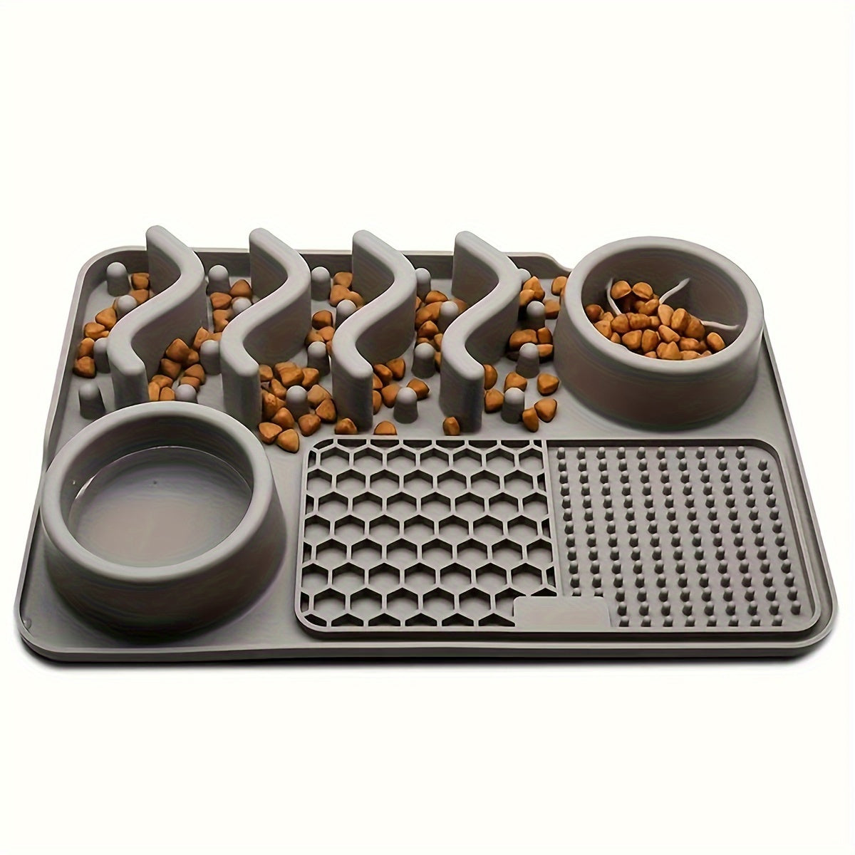 Tapis à Lécher Multifonction avec Bols en Silicone pour Chien