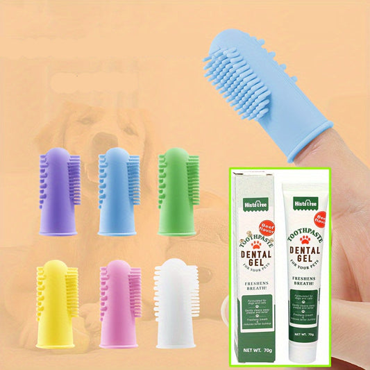 Brosse à Dents Doigt + Dentifrice Goût Bœuf