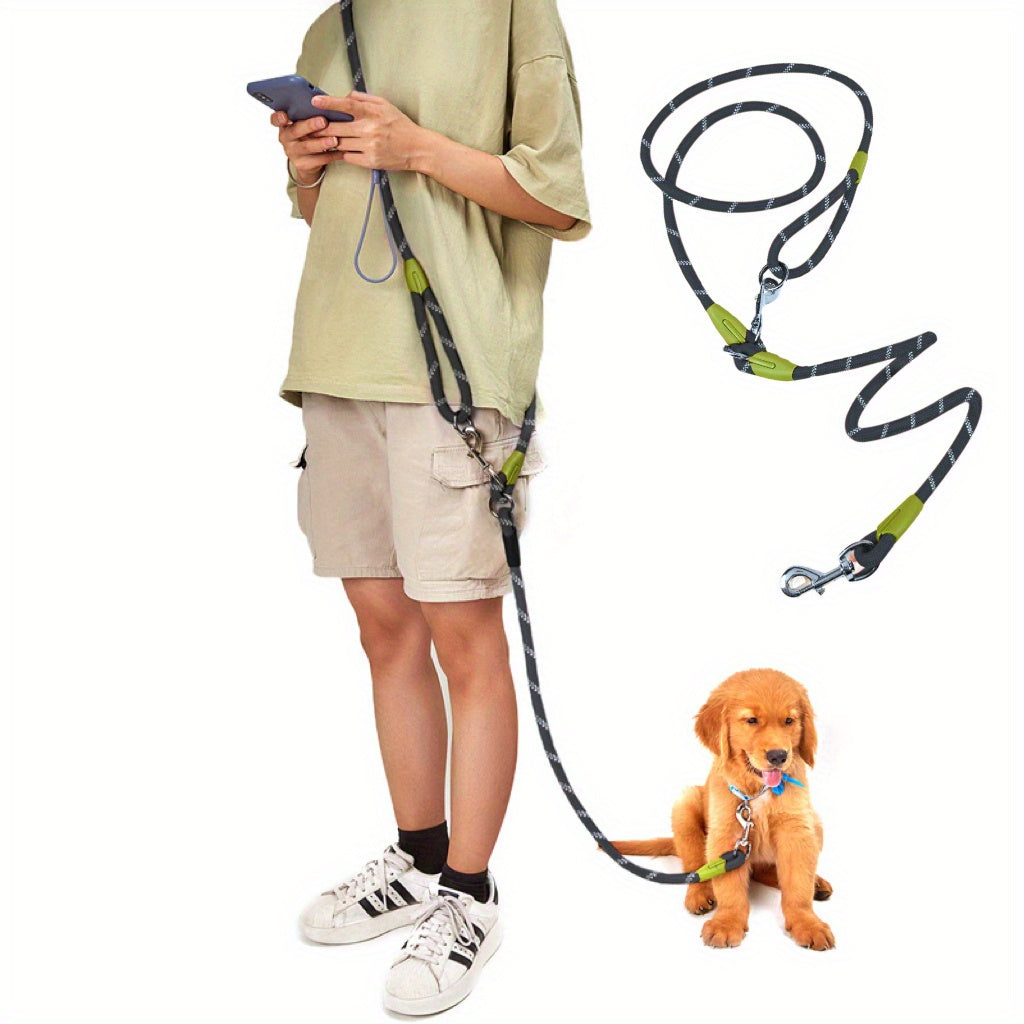 Laisse Mains Libres en Corde Réfléchissante pour Chien