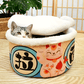 Panier Douillet pour Chats Style Bol de Nouilles Vintage