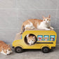 Bus Scolaire en Carton avec Griffoir pour Chat