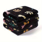 Couverture Flanelle Ultra Douce à Motifs Pattes et Os pour Chien