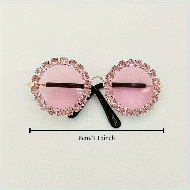 Lunettes Rondes à Strass pour Chats et Chiens