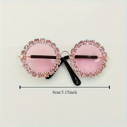 Lunettes Rondes à Strass pour Chats et Chiens