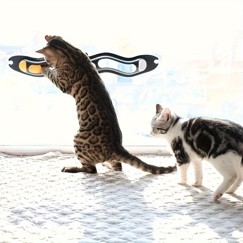 Jouet de Fenêtre Ondulé avec Balles pour Chat