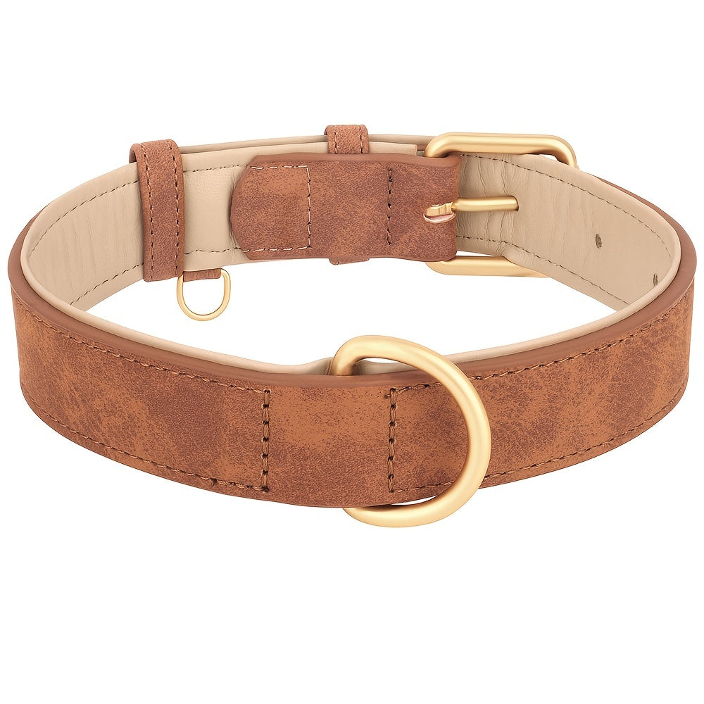 Collier en Simili Cuir Rembourré pour Chien