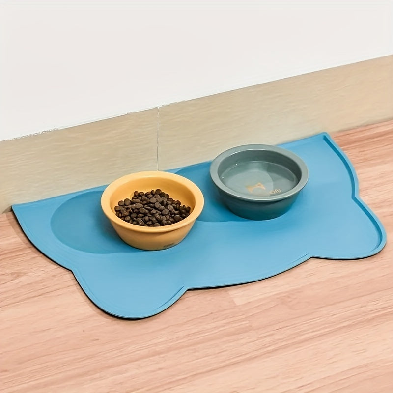 Tapis en Silicone Forme de Chat pour Gamelles