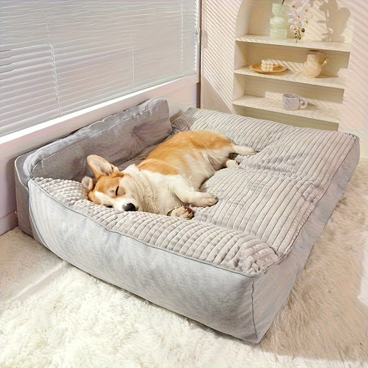 Lit orthopédique pour chien et chat avec dossier
