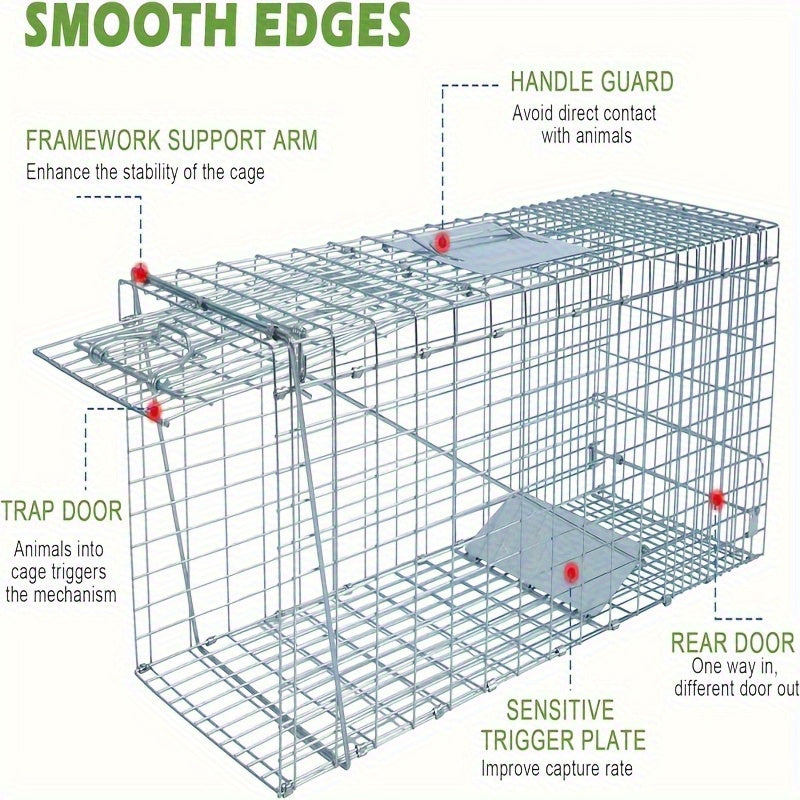 Cage de Capture Pliable en Acier Inoxydable – Grand Modèle