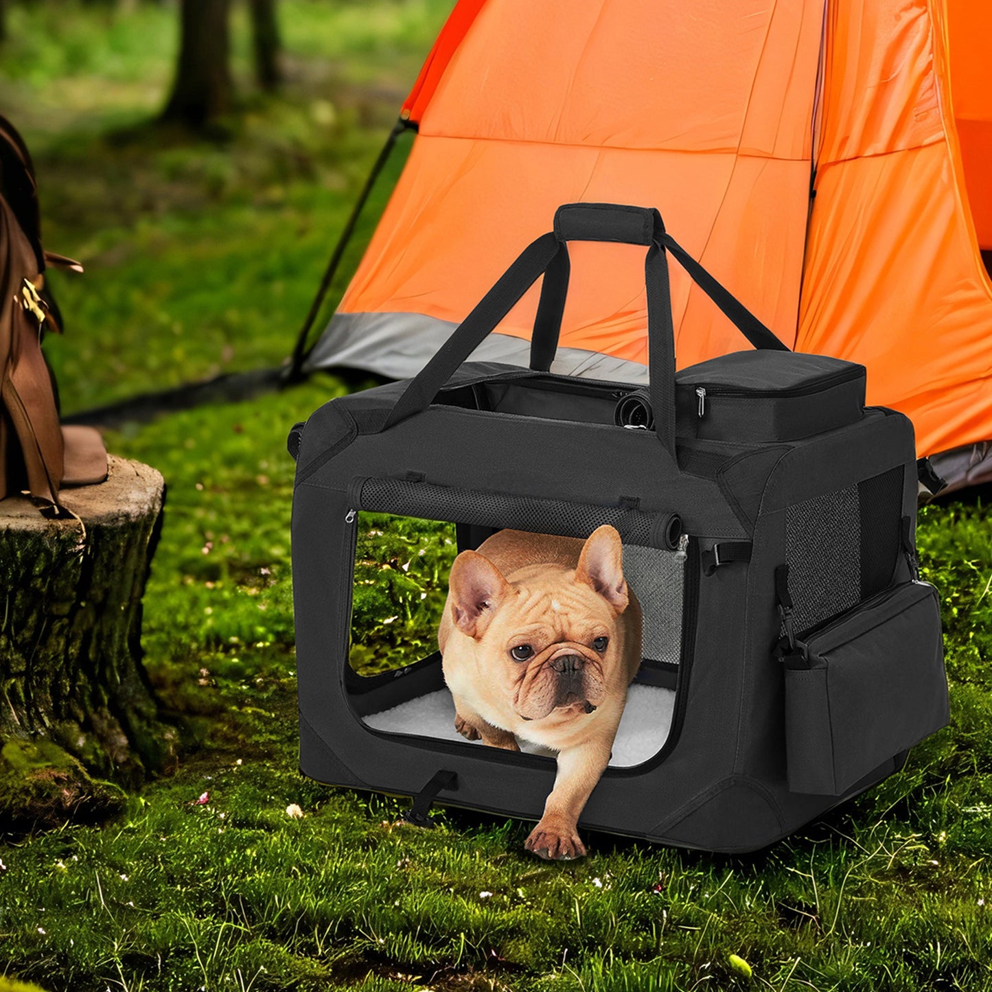 Cage de Transport Pliable en Tissu Oxford pour Chien
