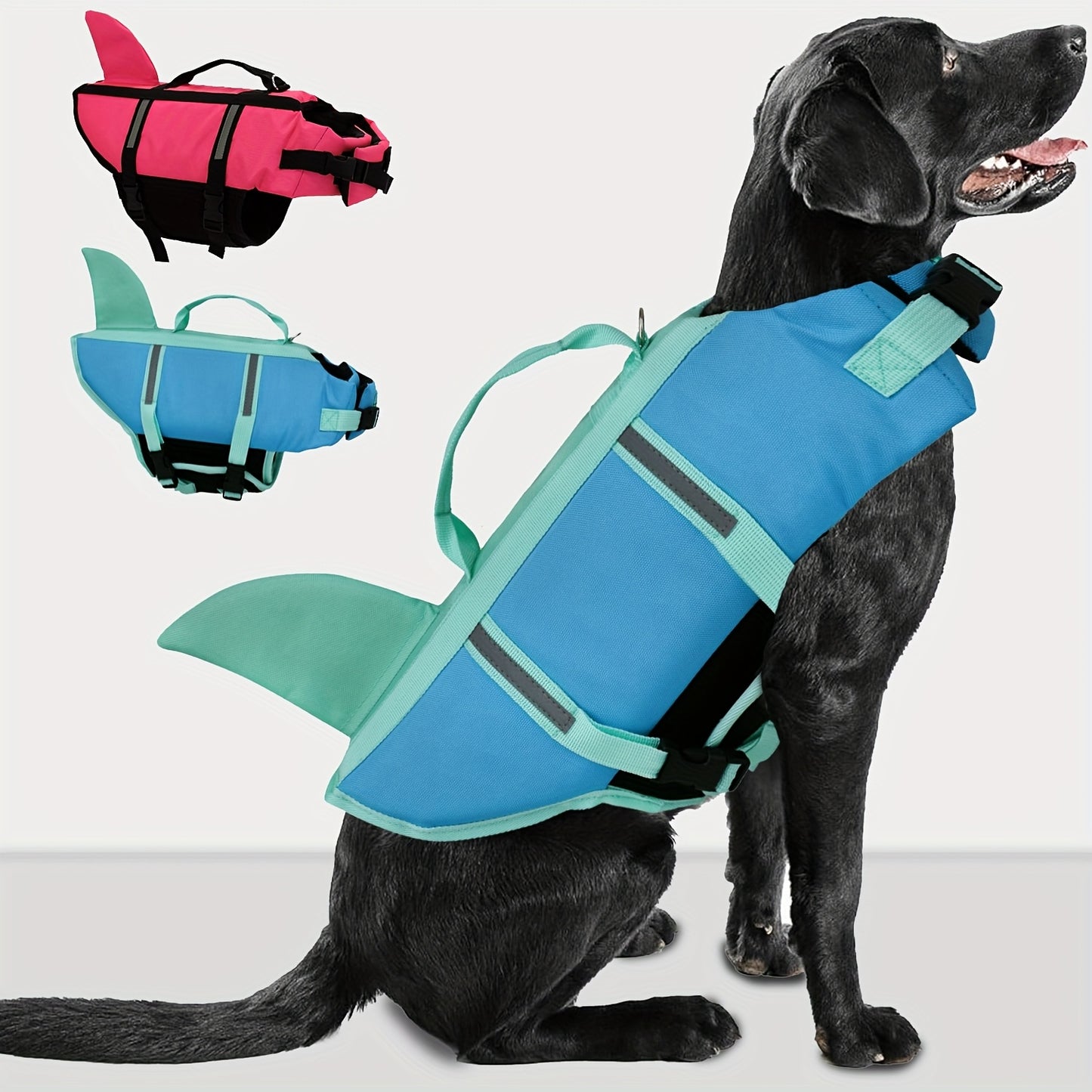 Gilet de Sauvetage Requin Réfléchissant Fluo pour Chiens