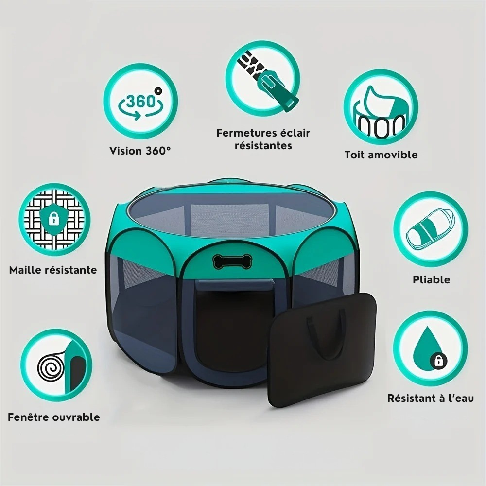 Enclos pliable en tissu Oxford pour chien et chat