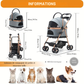 Poussette Multifonction 3-en-1 avec Panier Amovible pour Animaux