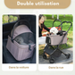 Poussette 2-en-1 pour Chats et Petits Chiens