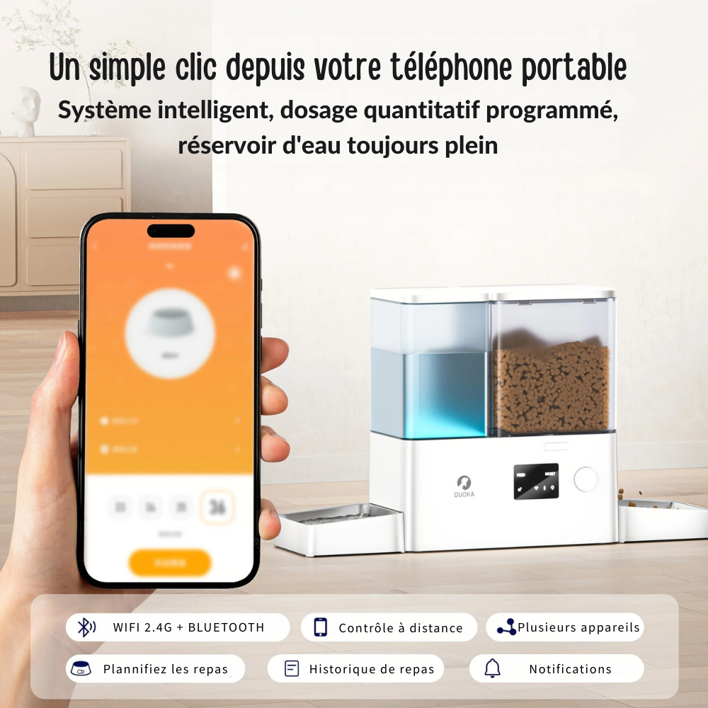 Distributeur Automatique Connecté 2-en-1 pour Chat – Gamme Smart Feeding