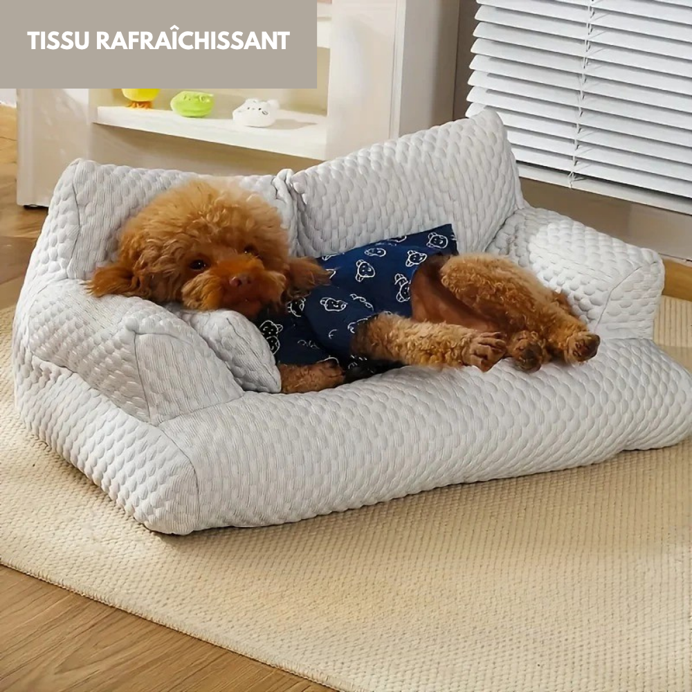 Canapé Vert Rafraîchissant en Tissu pour Chien