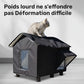 Maison Imperméable Noire pour Chats et Petits Chiens