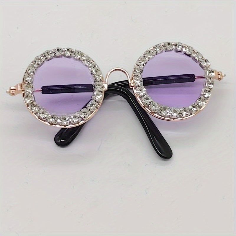 Lunettes Rondes à Strass pour Chats et Chiens