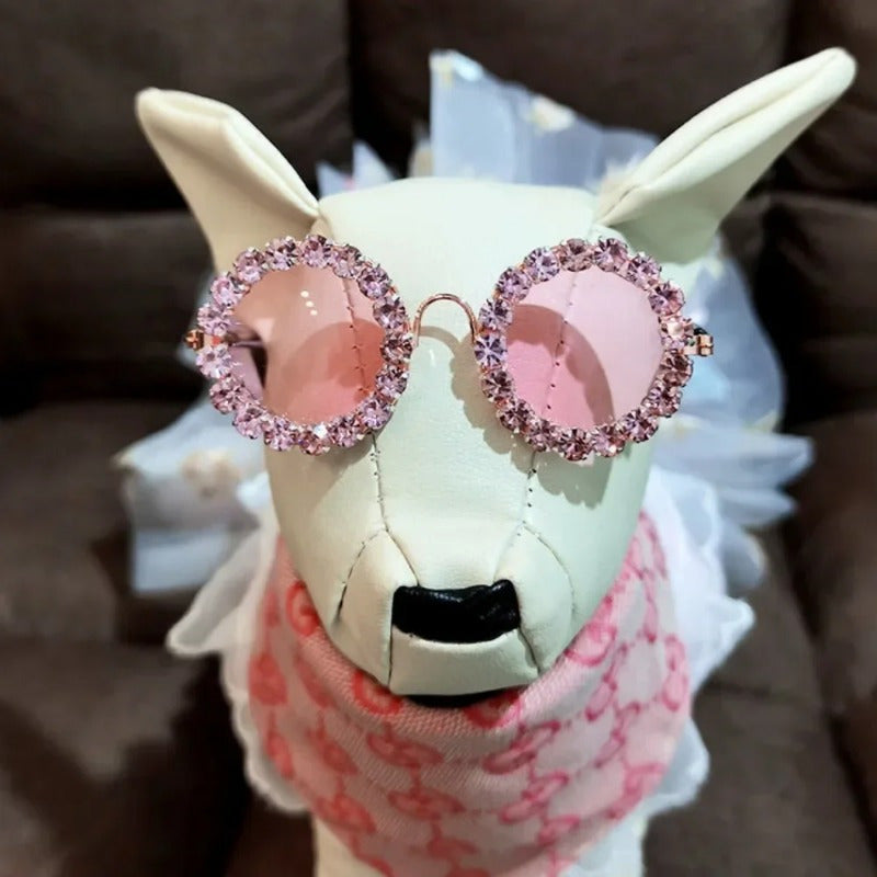 Lunettes Rondes à Strass pour Chats et Chiens