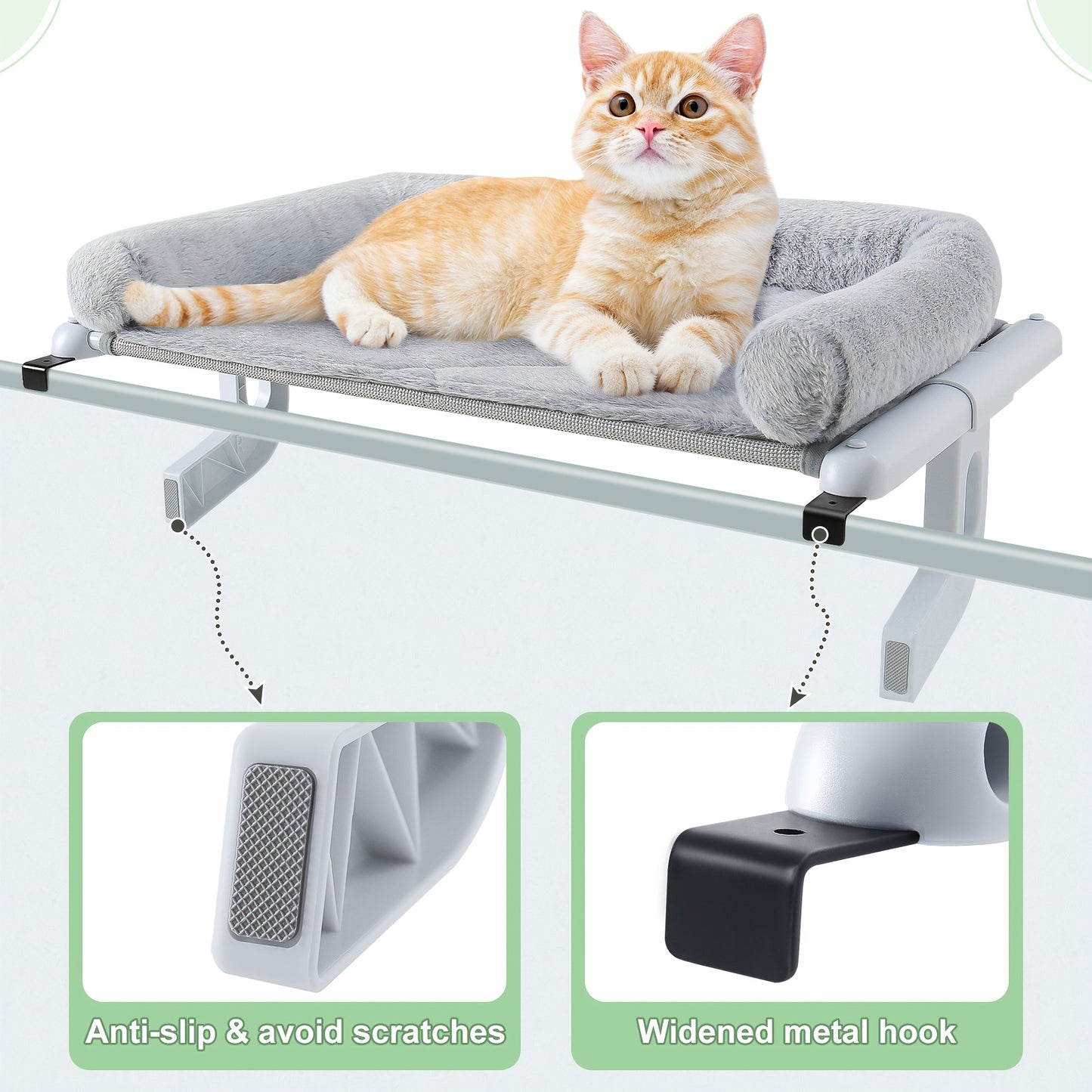 Hamac de Fenêtre ou Radiateur avec Coussin Large pour Chats