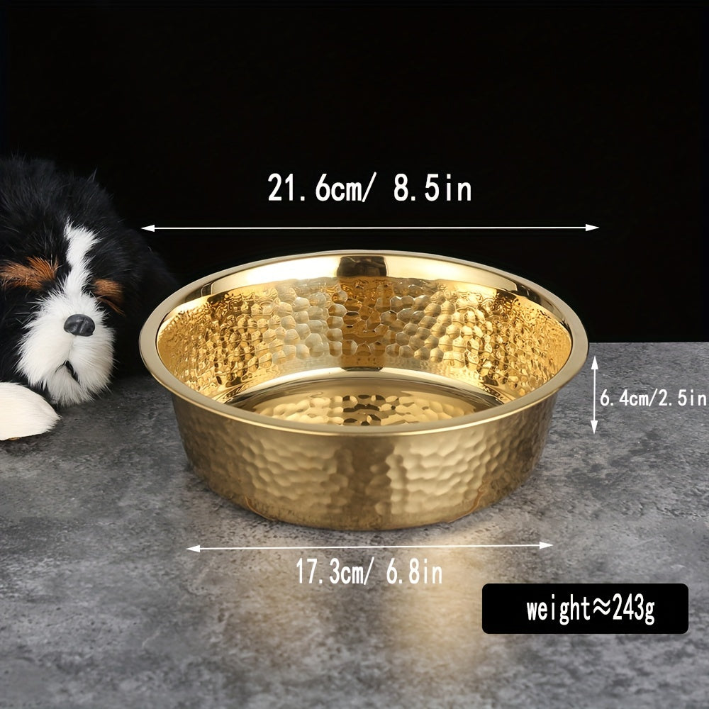 Gamelle inox martelée décorative pour chien et chat