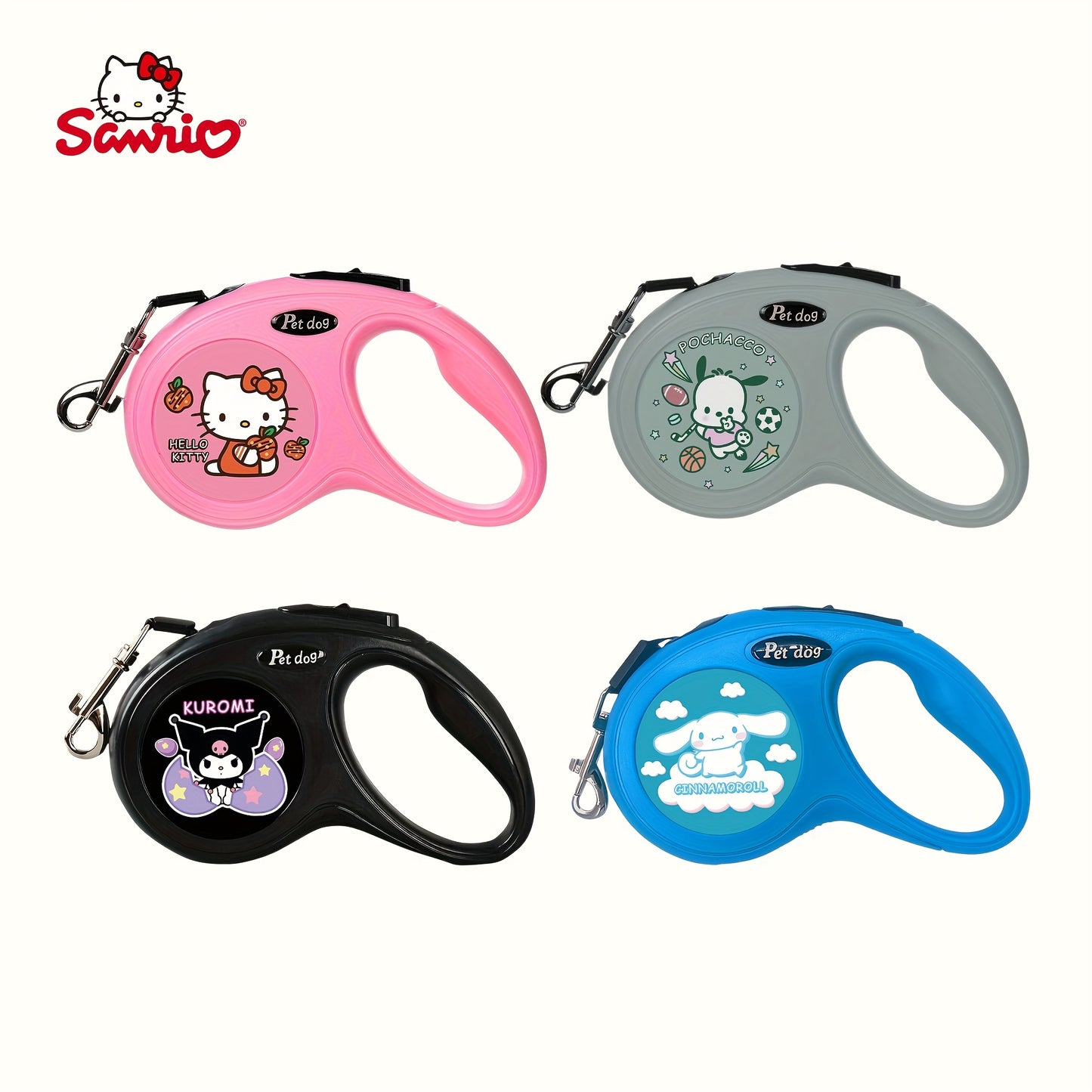 Laisse Rétractable Sanrio pour Chiens et Chats – 4 Modèles
