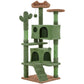 Arbre à Chat Cactus Multi-Niveaux avec Niches et Jouets Suspendus