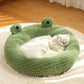 Panier rond en peluche forme grenouille pour petit Chien ou Chat