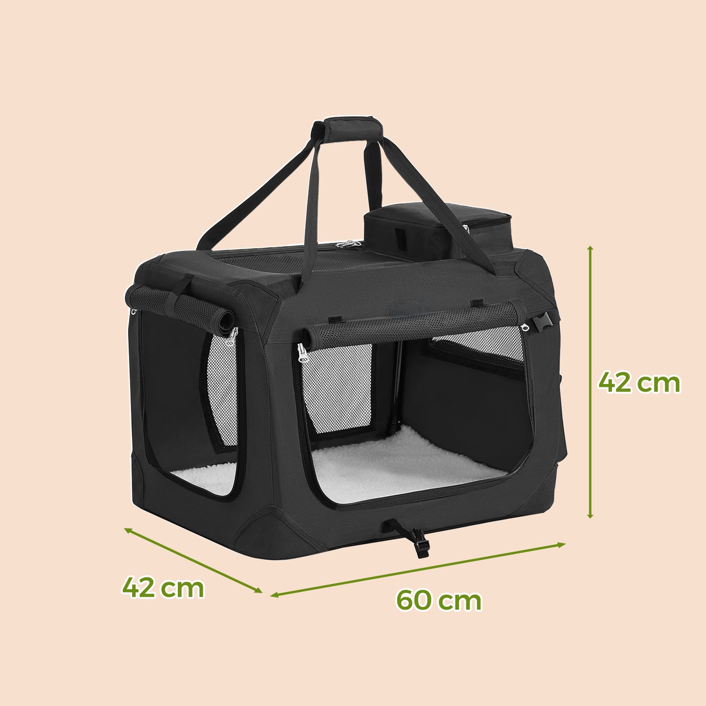 Cage de Transport Pliable en Tissu Oxford pour Chien