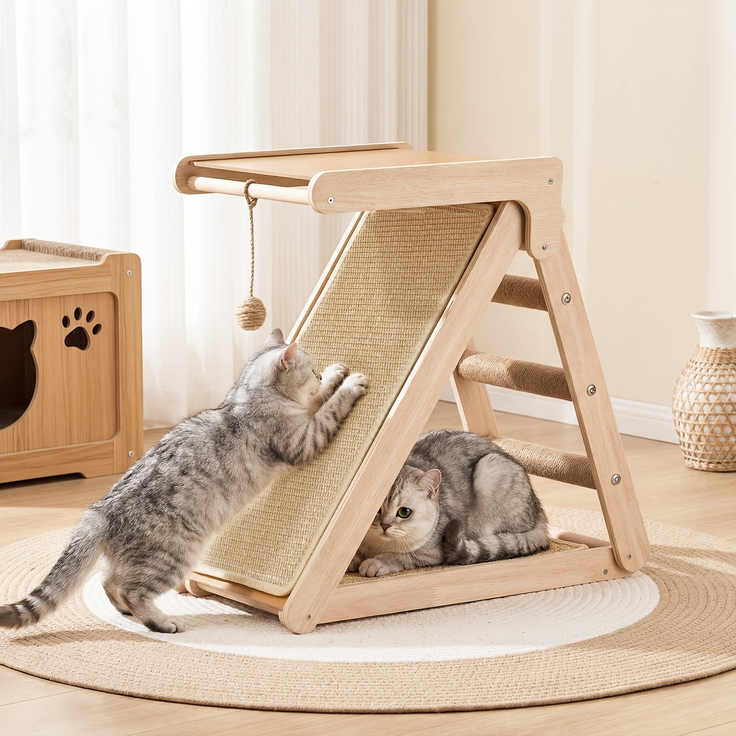 Griffoir pour chat avec plateforme d'escalade en panneaux de fibres de densité moyenne