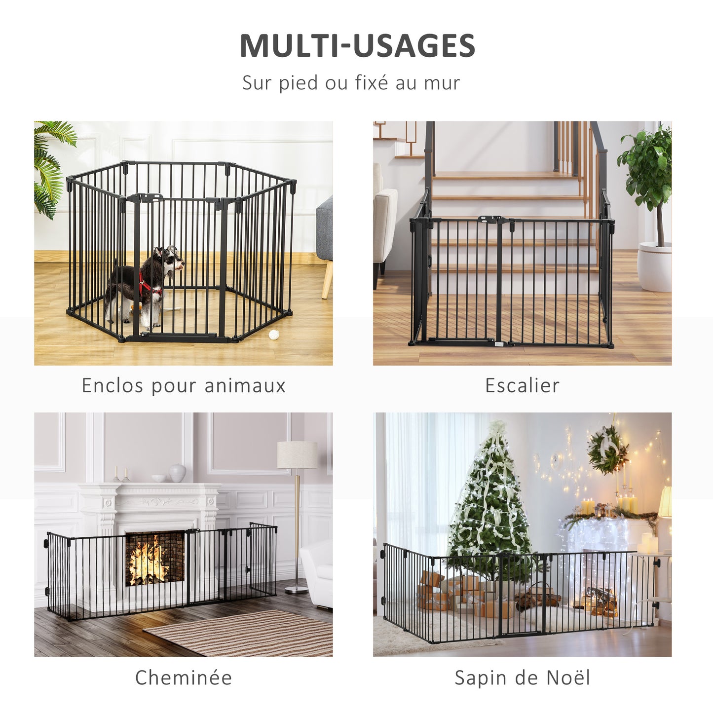 Parc Modulable Sécurisé 6 Panneaux pour Chiens