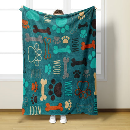 Couverture Flanelle à Motifs Pattes et Os