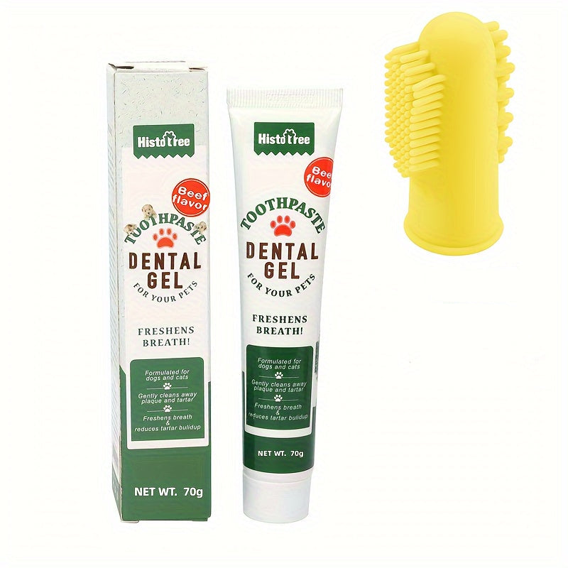 Brosse à Dents Doigt + Dentifrice Goût Bœuf