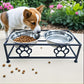 Support en fer avec doubles gamelles inox pour chien