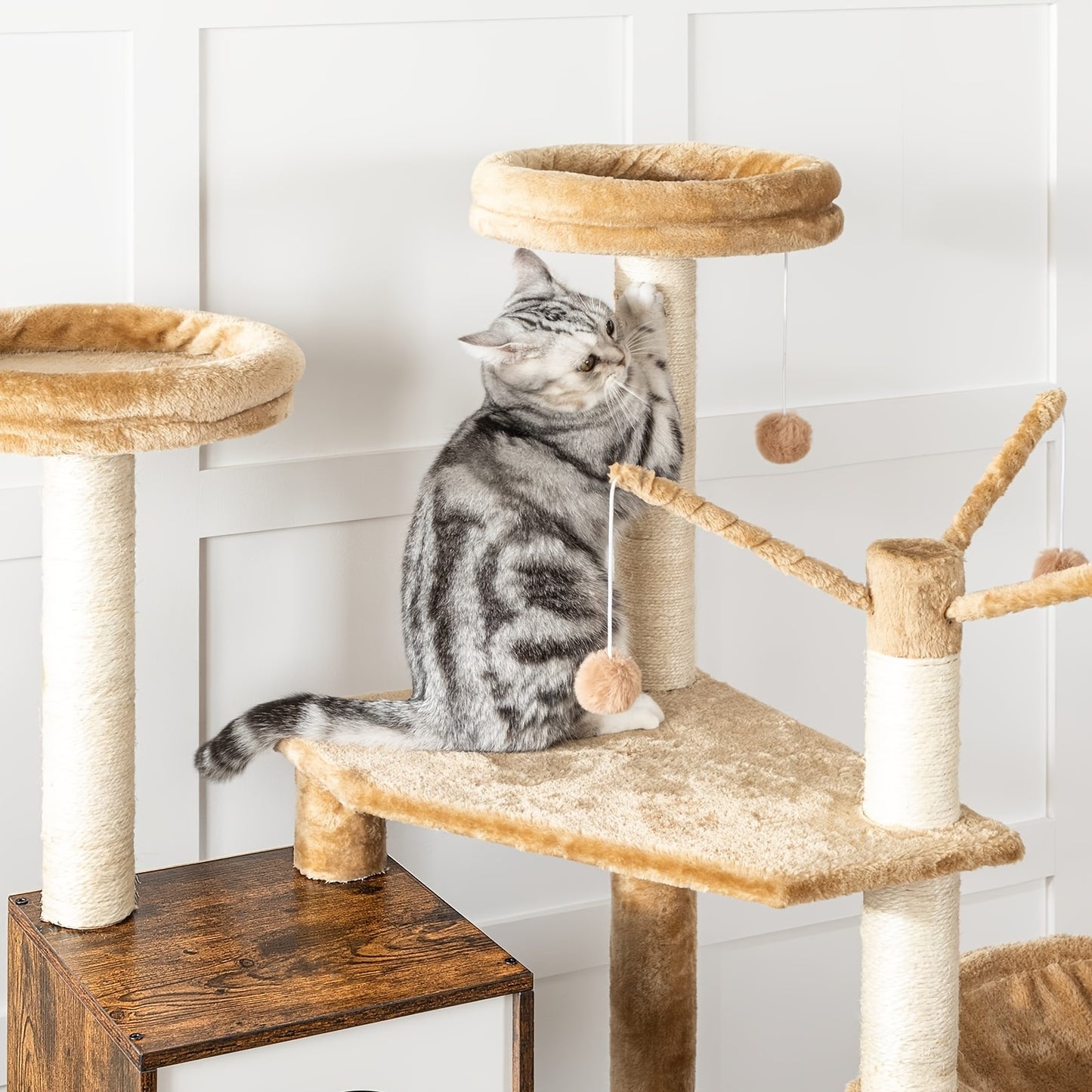 Arbre à Chat avec Meuble pour Litière