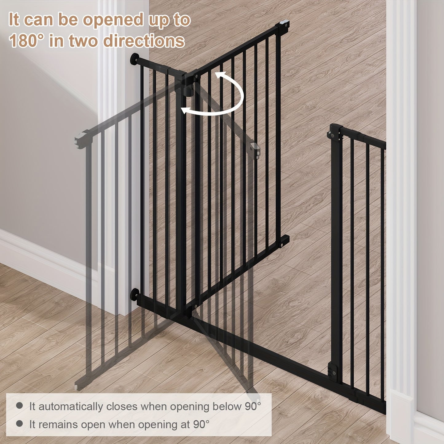 Barrière Métallique Auto-Fermante pour Escalier et Intérieur – 75 à 107 cm