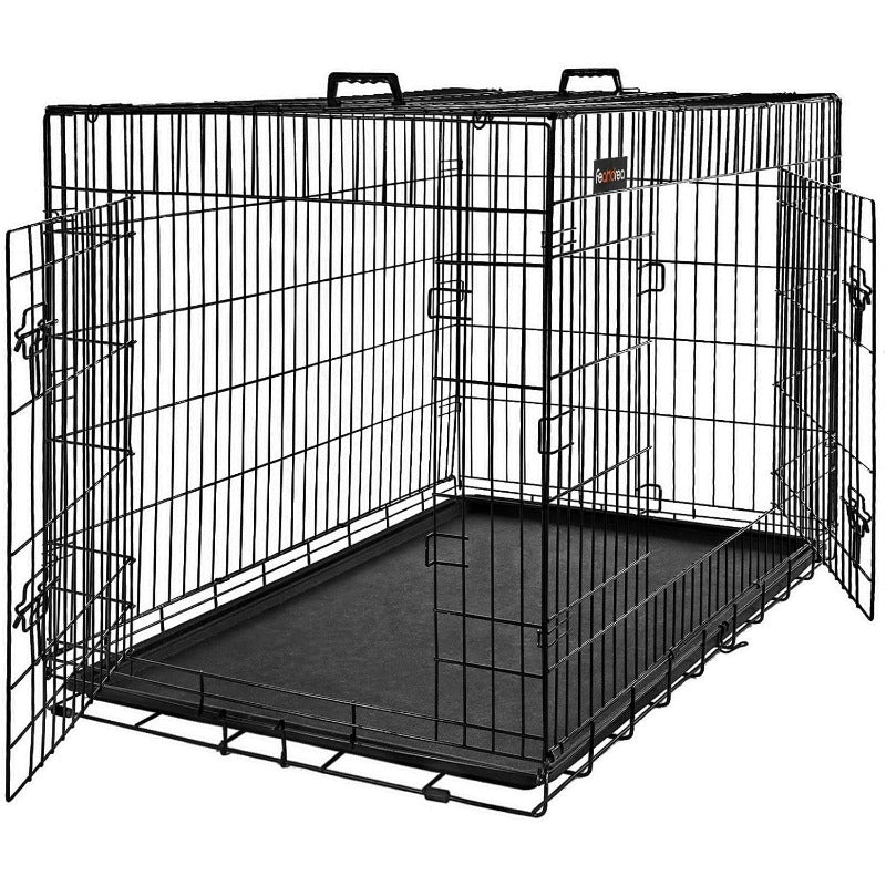 Cage Métallique Double Porte avec Séparation Amovible pour Chien