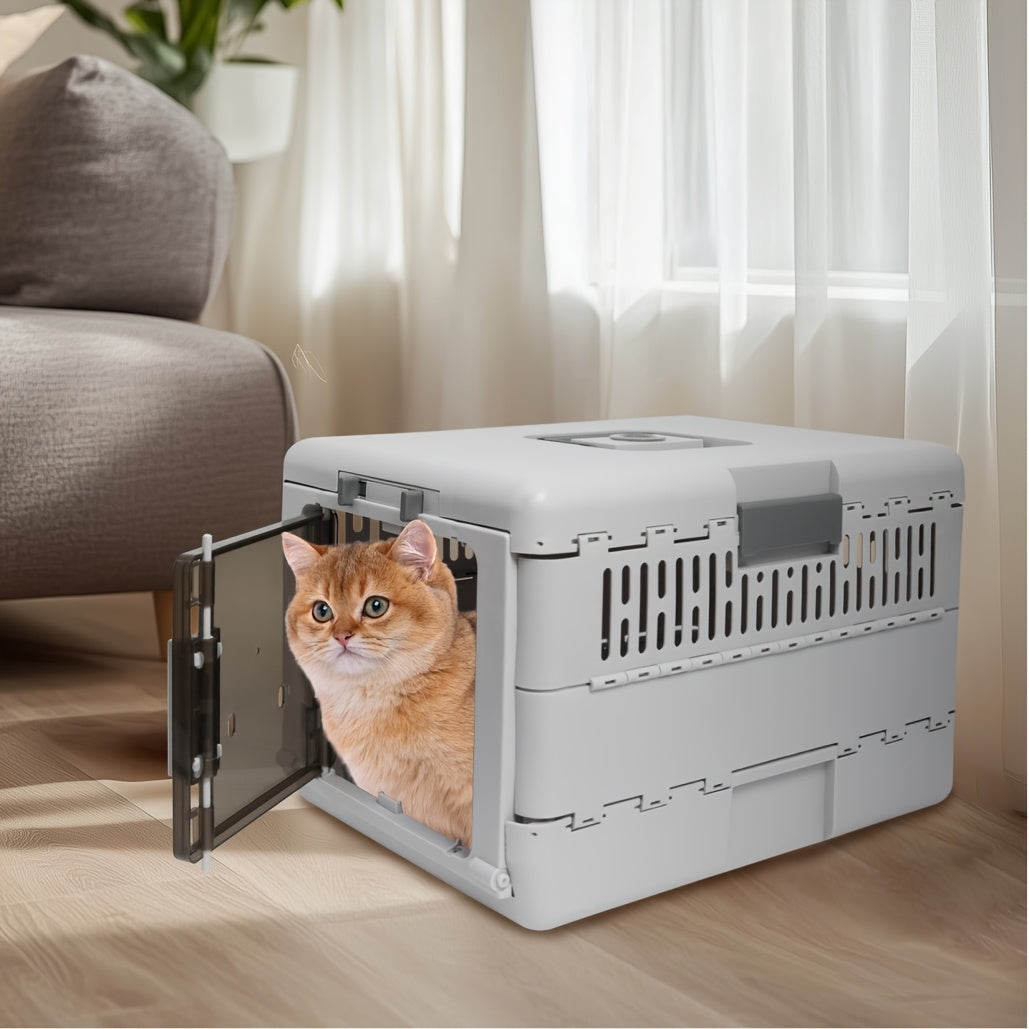 Cage de Transport Pliable pour Chat – Design Rigide & Aéré